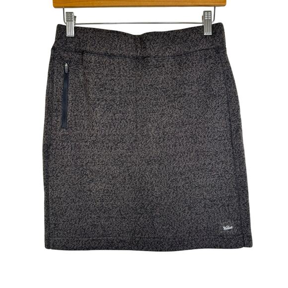 Woolrich Pull On Sweater Skirt Size Small Sporty Heathered Brown Black 18" Long - Picture 1 of 11